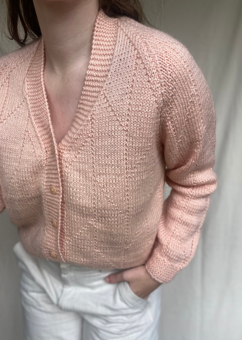 Lichtroze katoenen vest - maat M/L