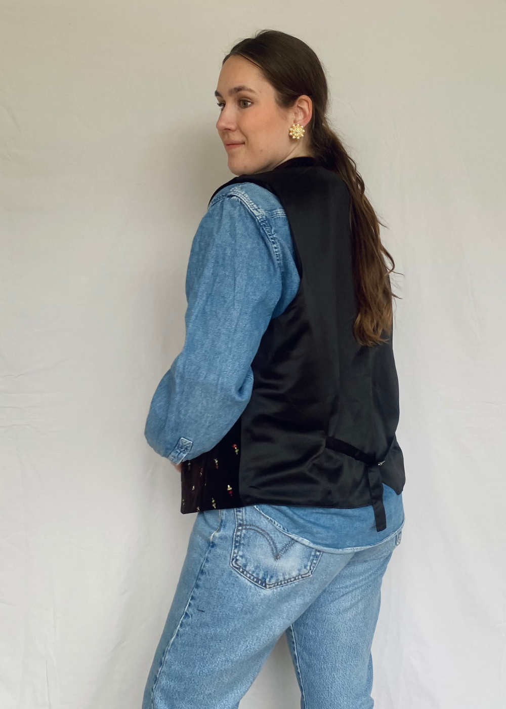 Bruin velvet gilet - m/l/xl