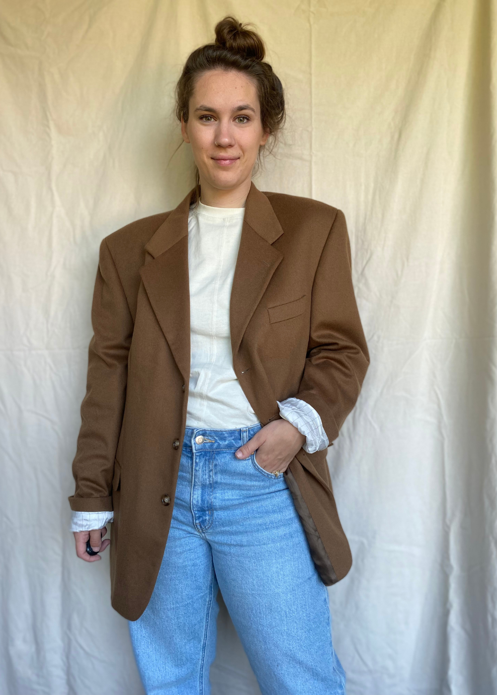 Wol & cashmier blazer - maat L/XL