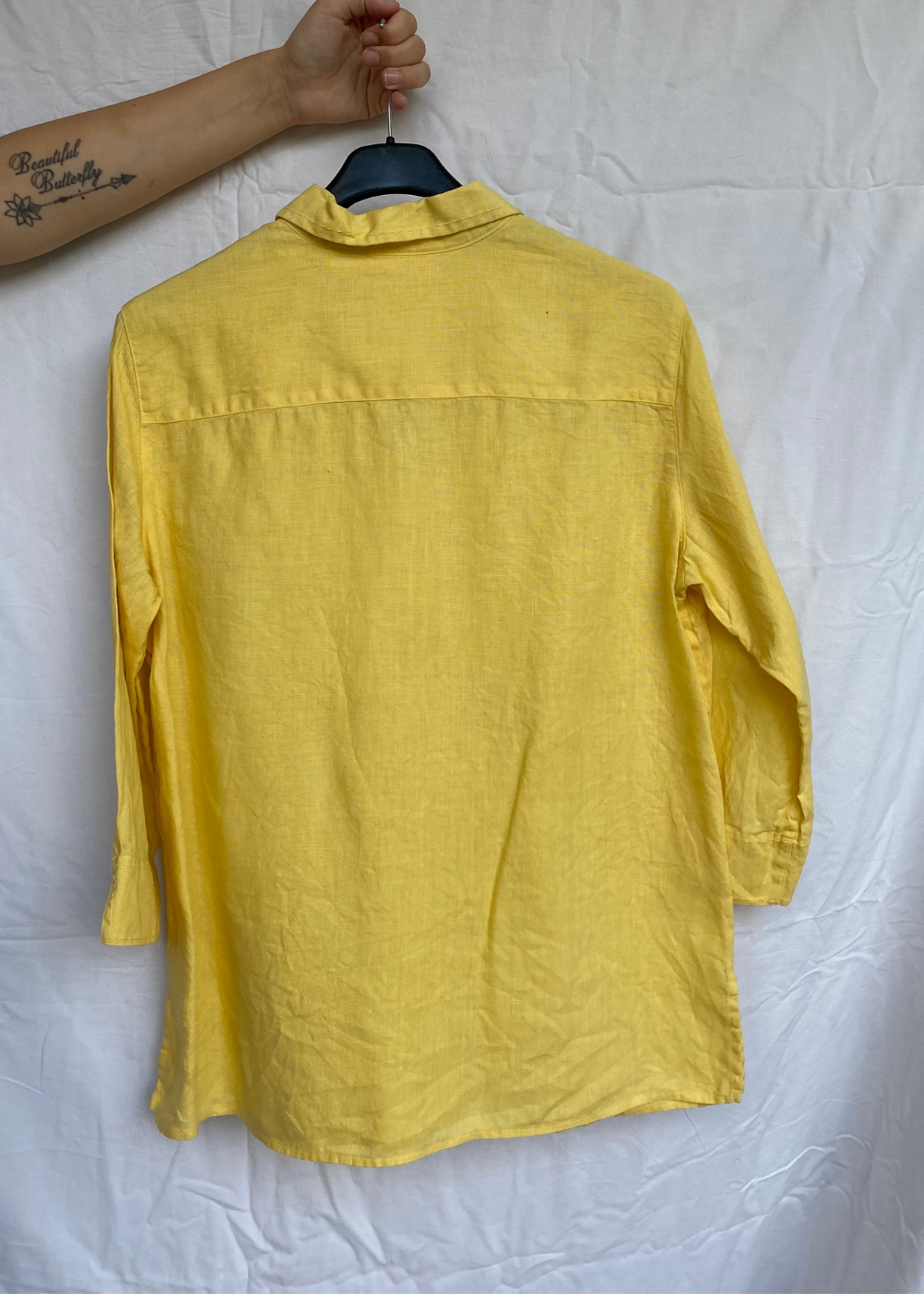 Gele linnen dames blouse - maat S/M