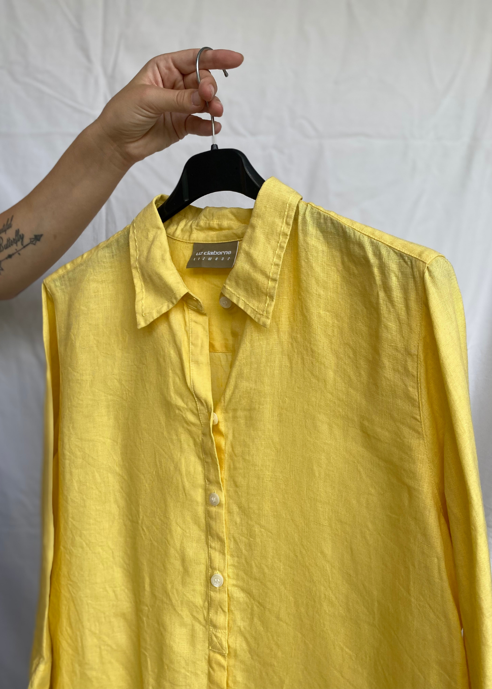 Gele linnen dames blouse - maat S/M