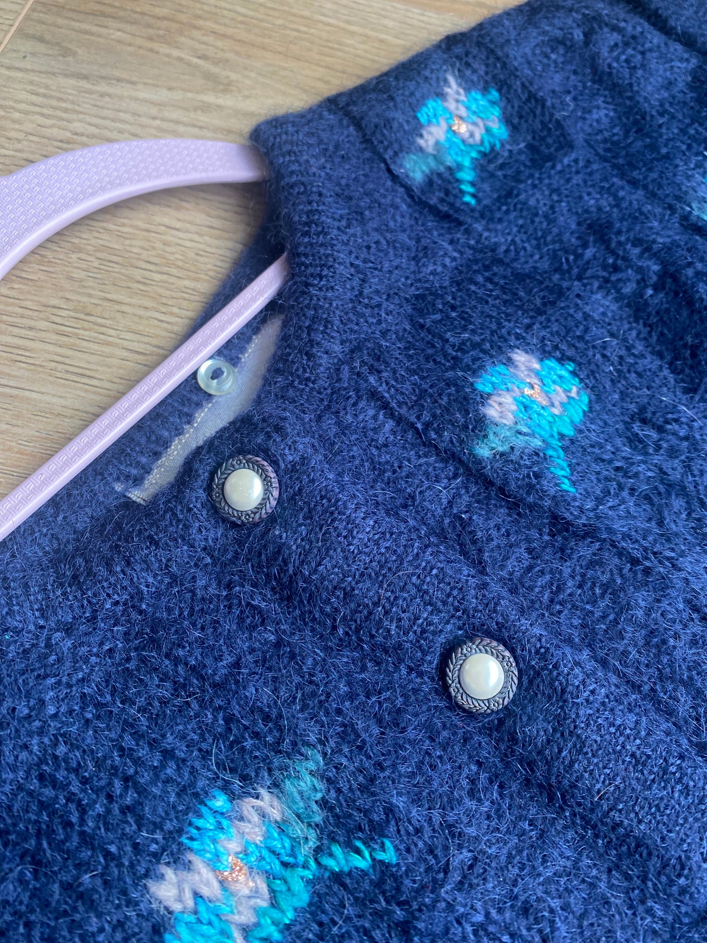 Donkerblauwe mohair trui - maat M/L