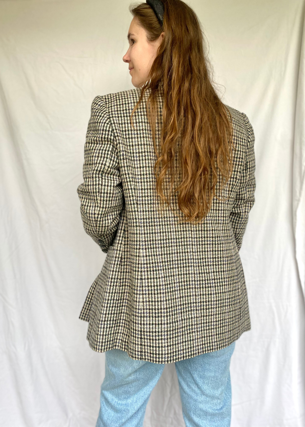 Dames geruiten blazer - maat L