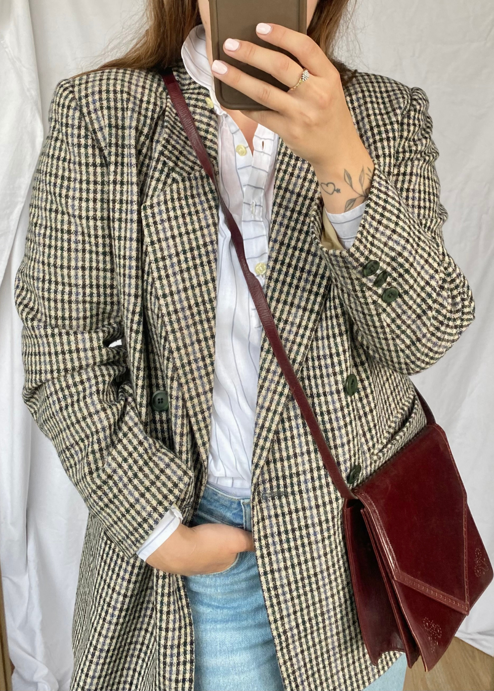 Dames geruiten blazer - maat L