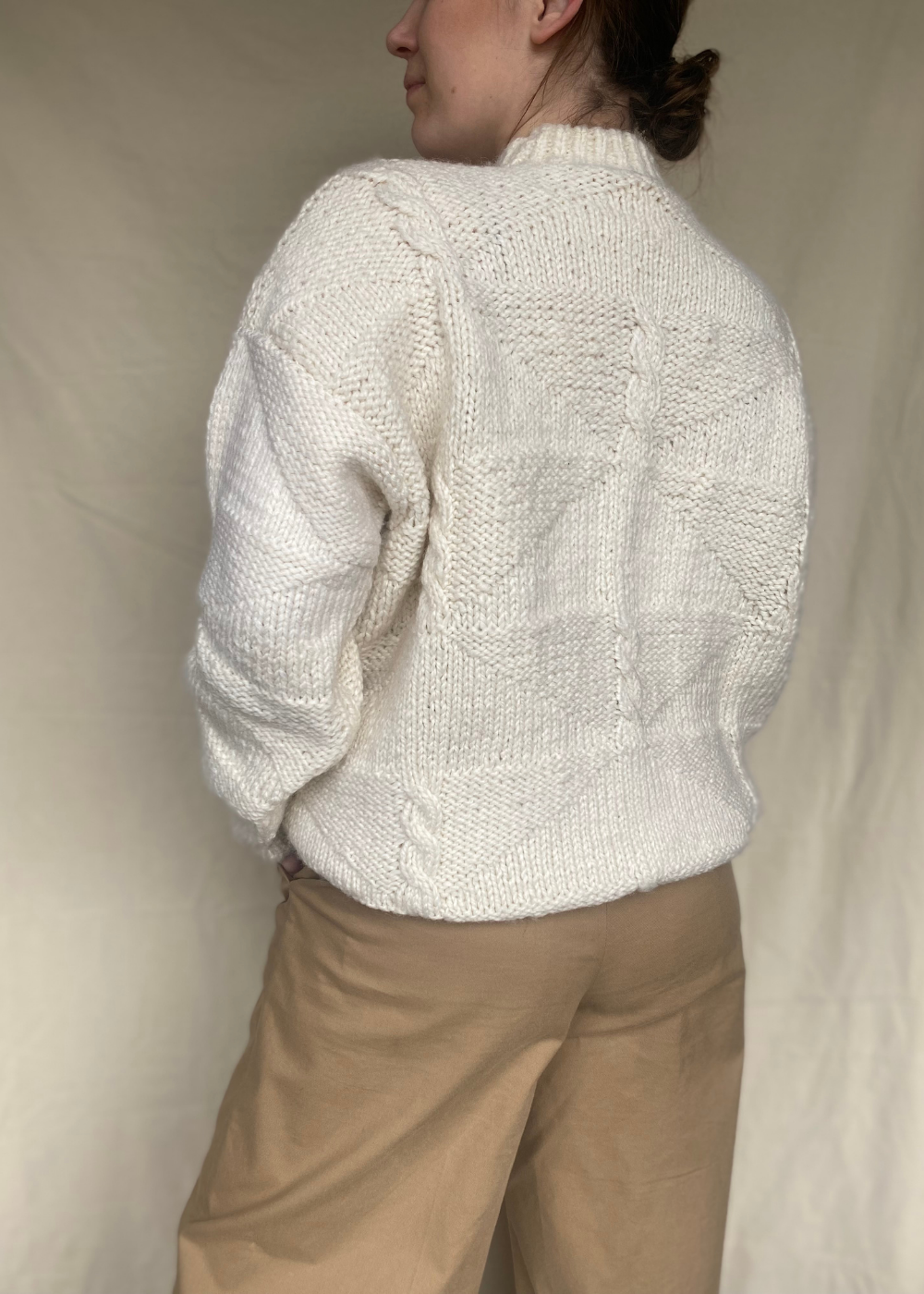 Wit gebreide trui - maat L/XL