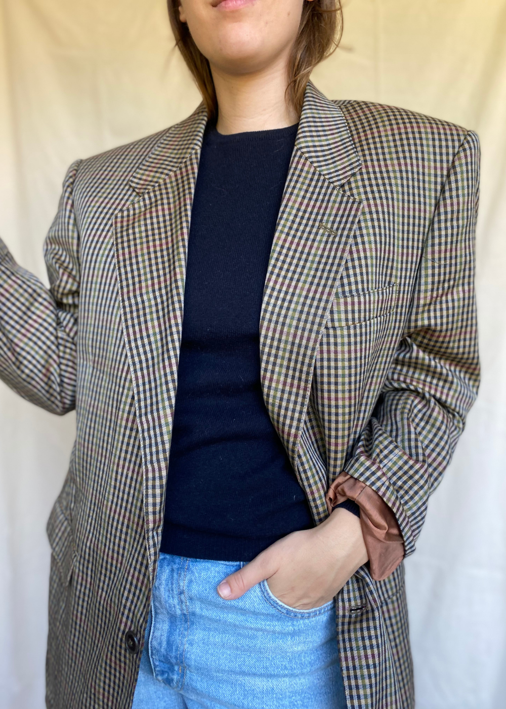 Geruiten print blazer - maat XL/XXL
