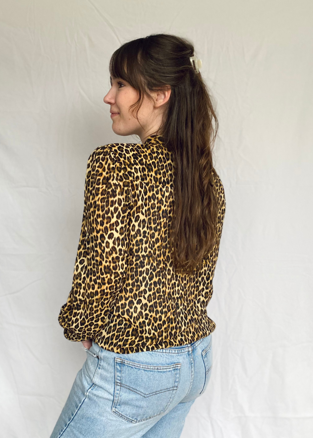 Katoenen panter blouse - m/l