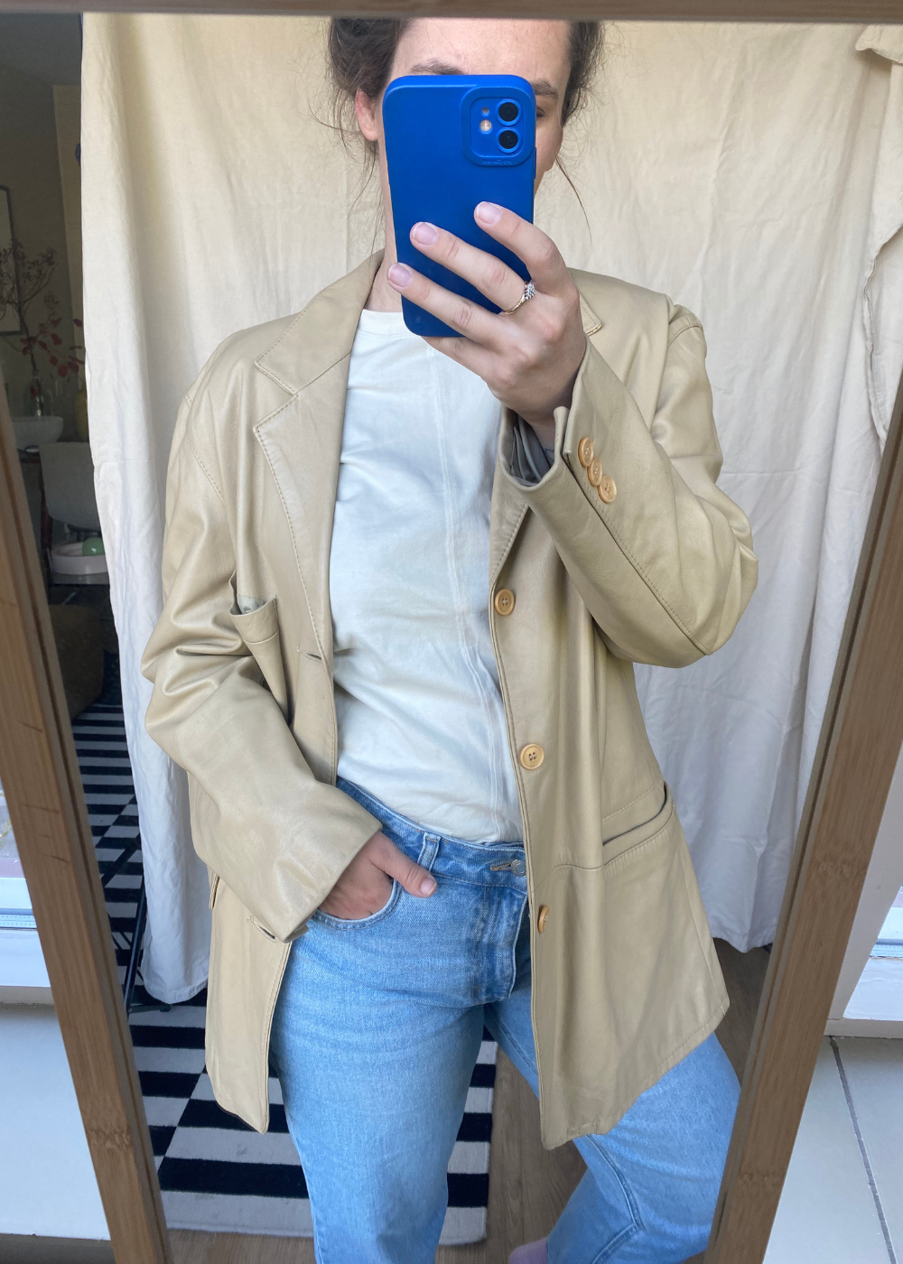 Licht beige dames jas - maat L/XL