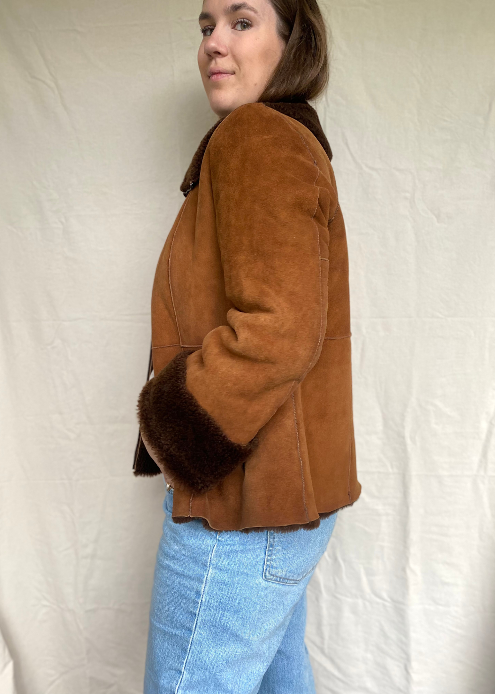 Faux fur lammy coat - maat S/M