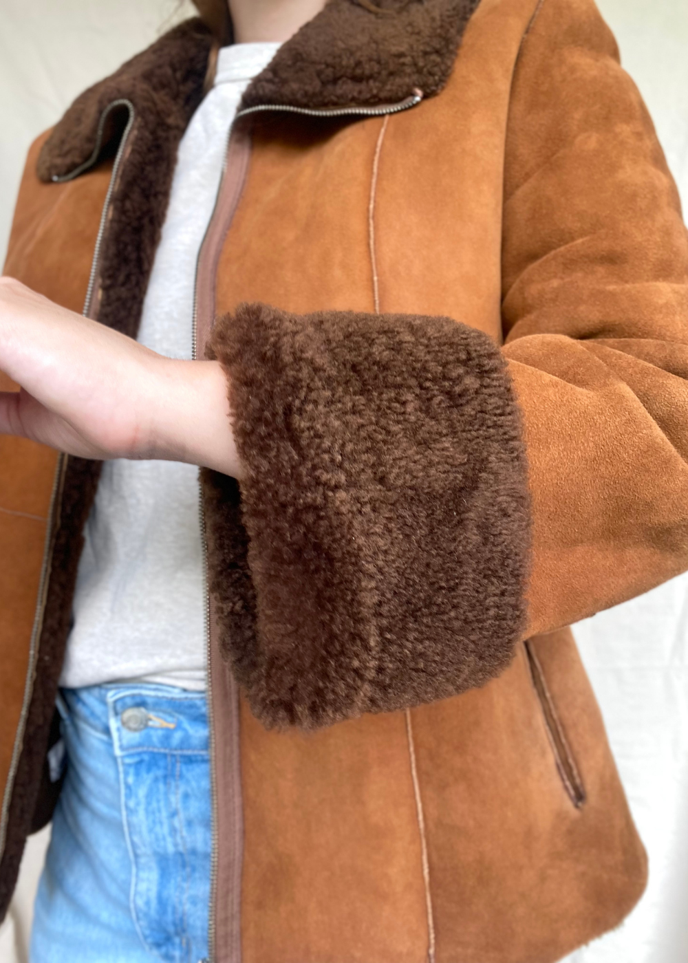 Faux fur lammy coat - maat S/M