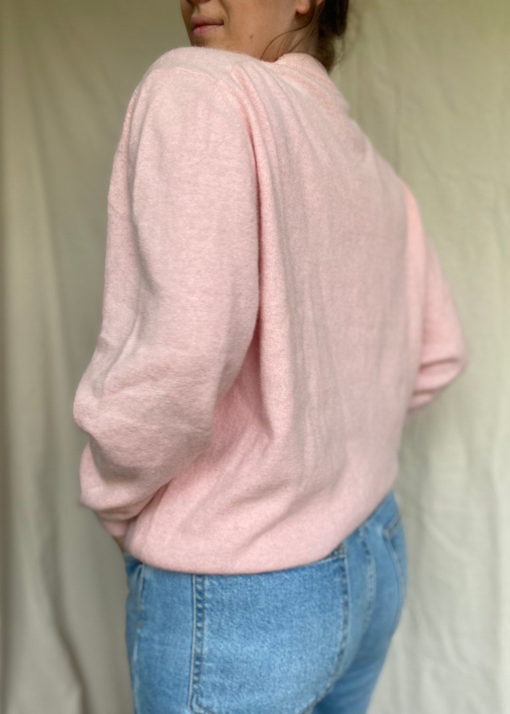 Lichtroze mohair trui - maat M/L