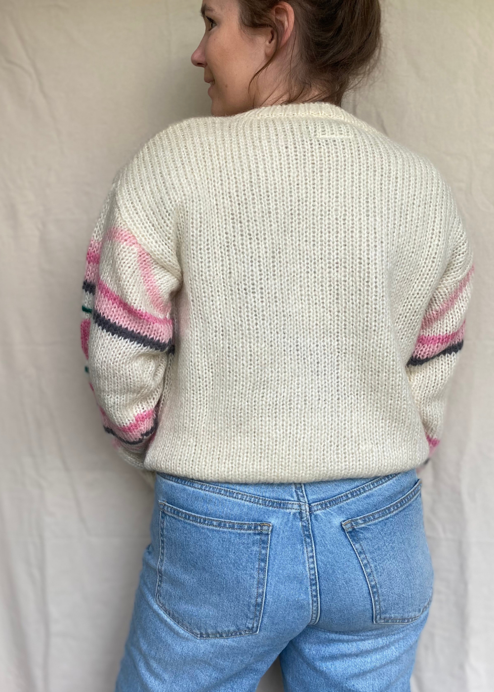 100% wollen vest met bloemen - maat L/XL
