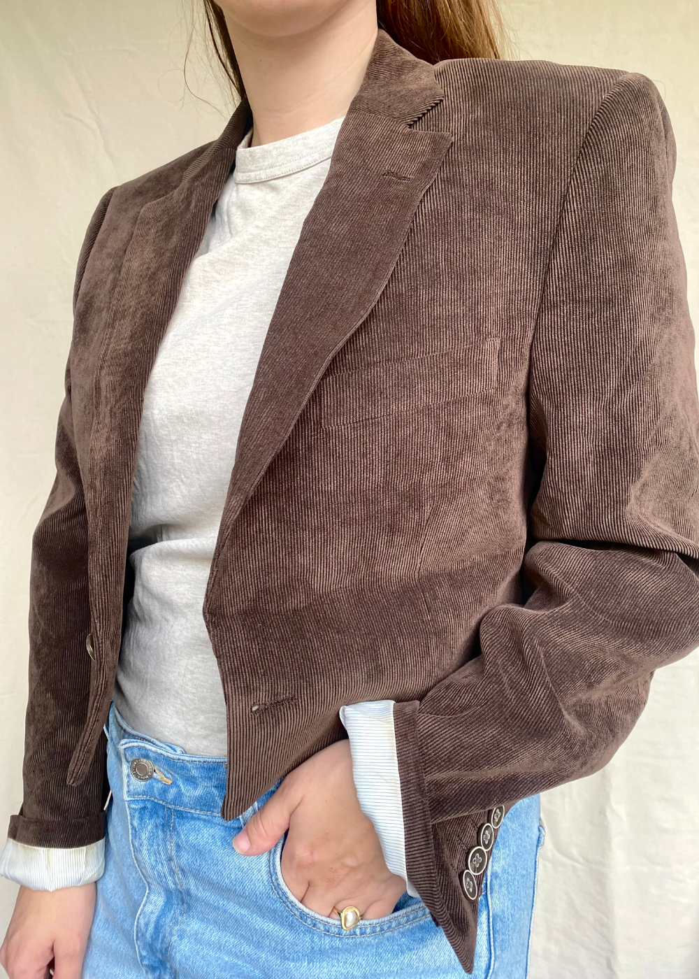Cropped bruine blazer - maat M/L