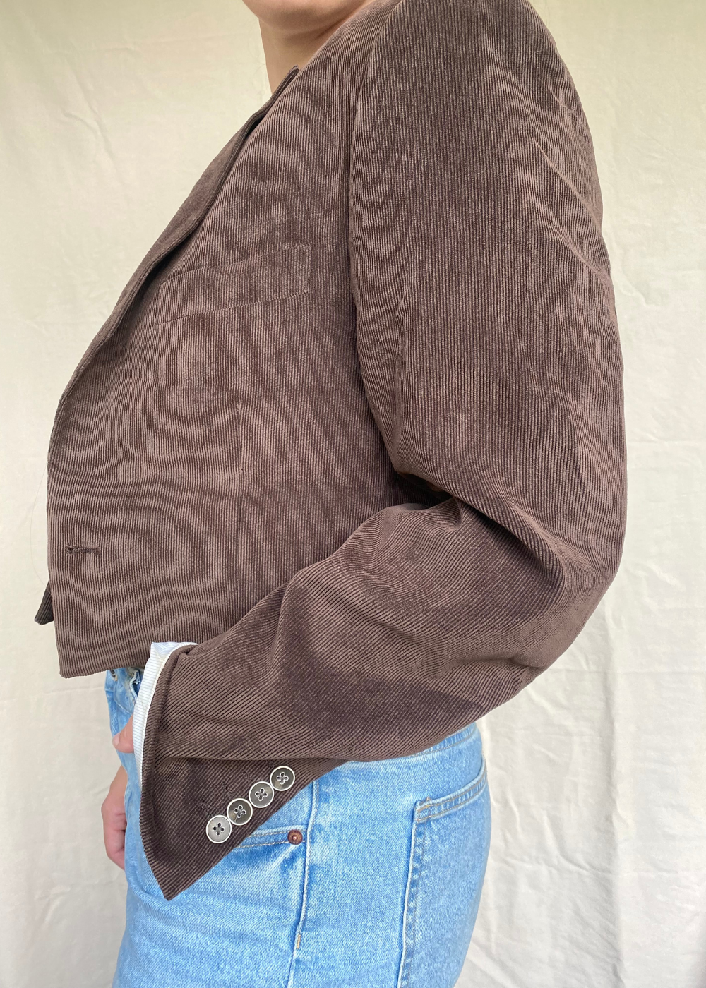 Cropped bruine blazer - maat M/L