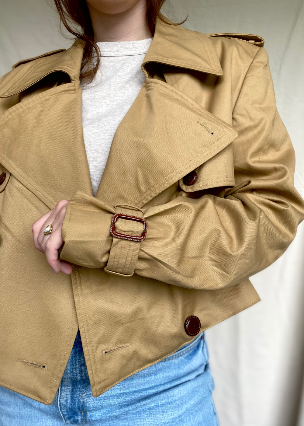 Remade cropped trenchcoat - maat L