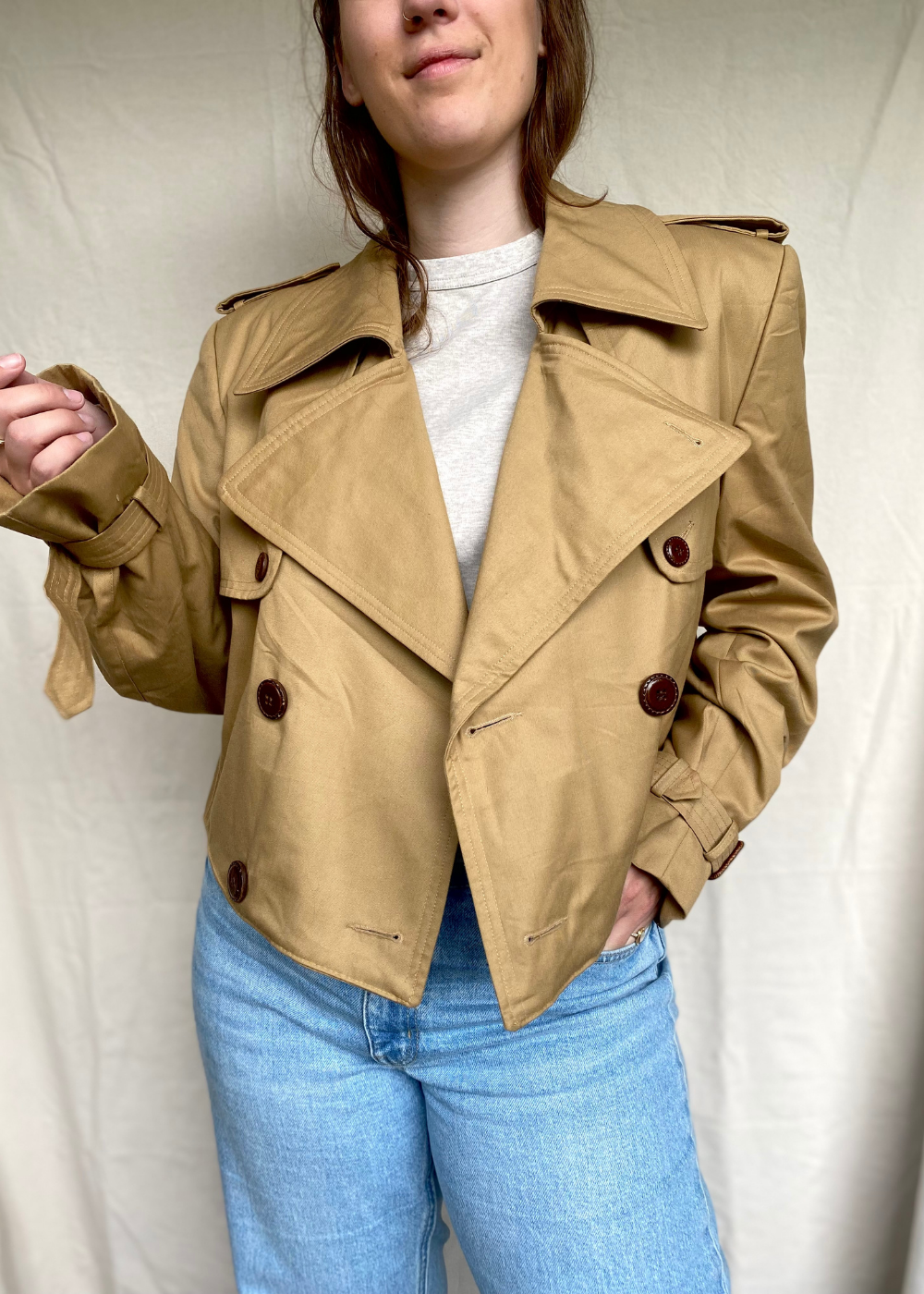 Remade cropped trenchcoat - maat L