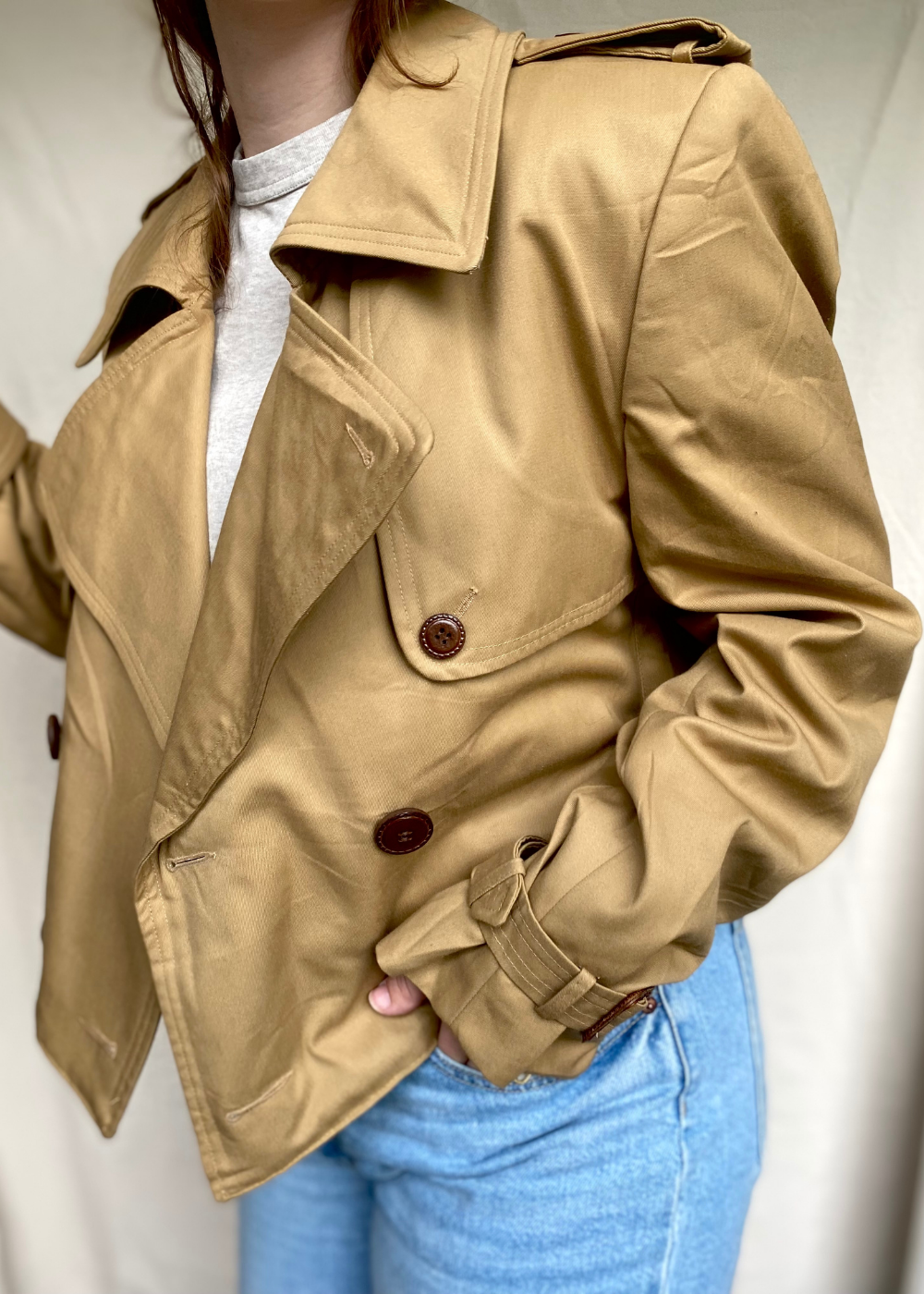 Remade cropped trenchcoat - maat L