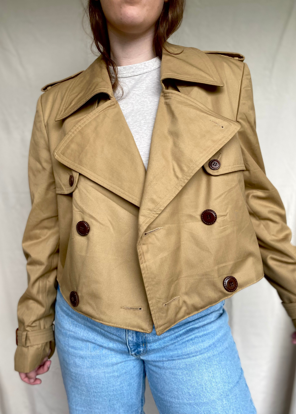 Remade cropped trenchcoat - maat L