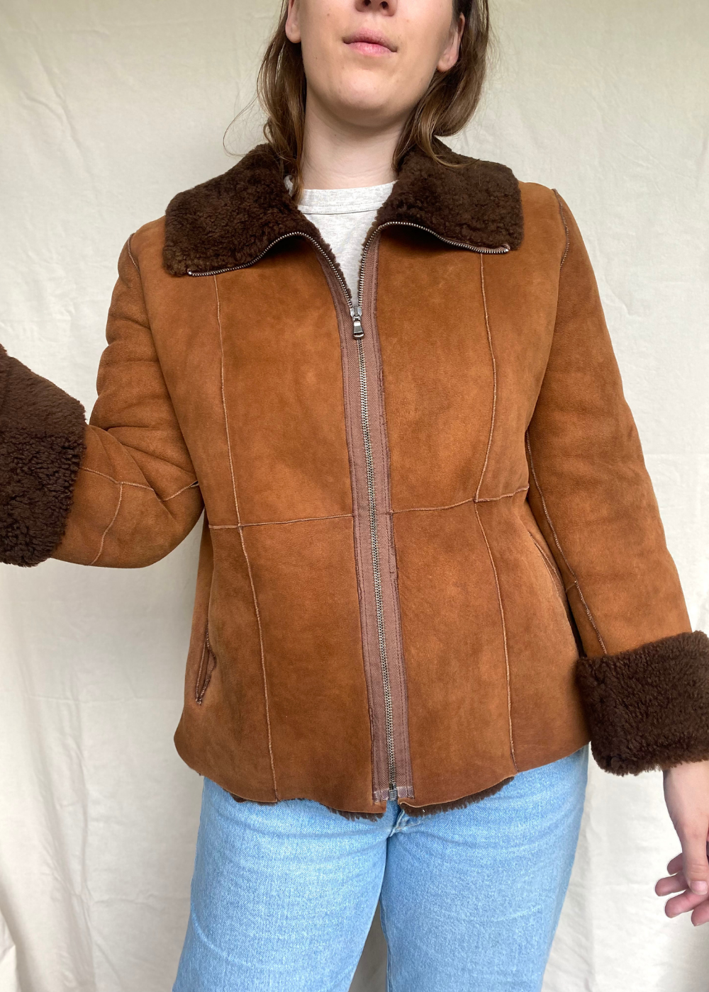 Faux fur lammy coat - maat S/M