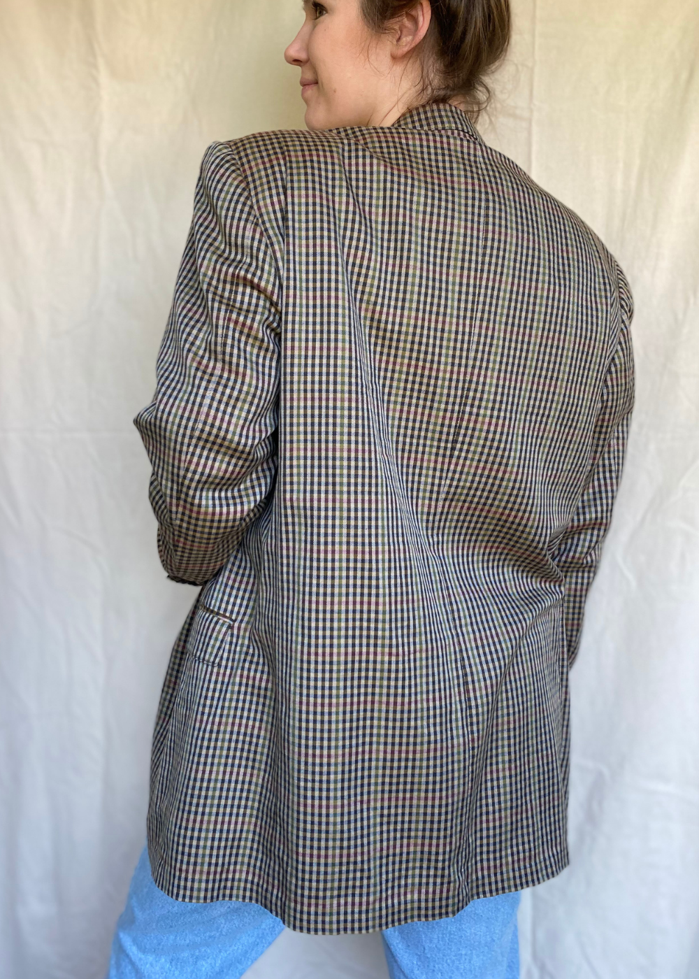 Geruiten print blazer - maat XL/XXL