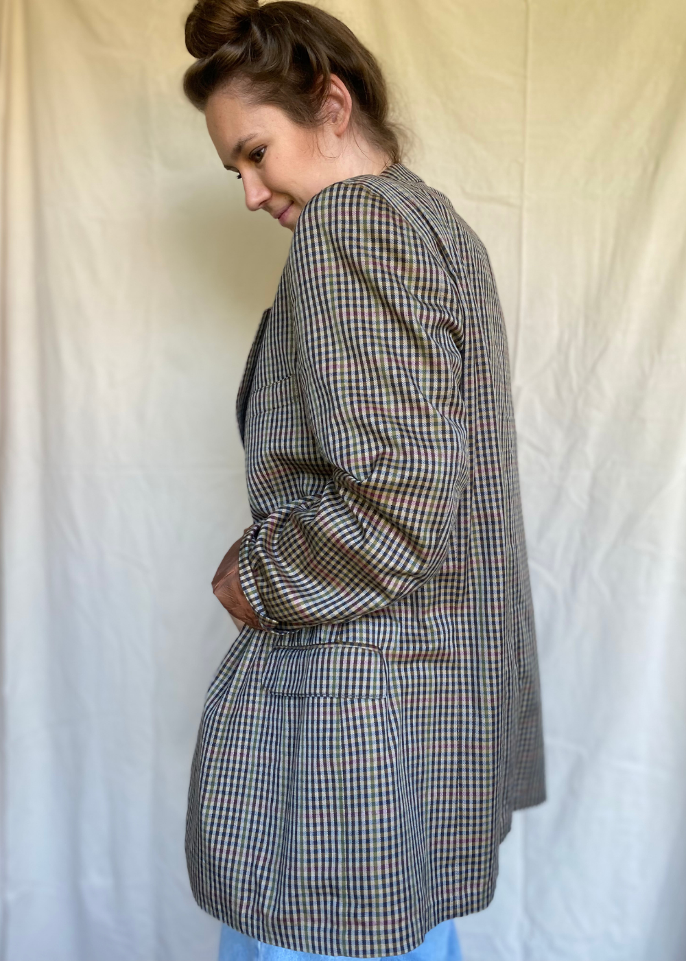 Geruiten print blazer - maat XL/XXL
