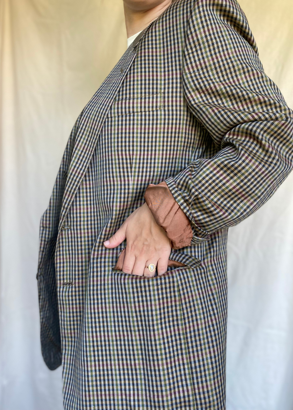 Geruiten print blazer - maat XL/XXL