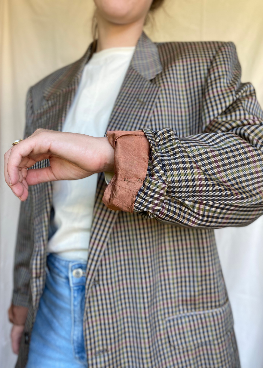 Geruiten print blazer - maat XL/XXL