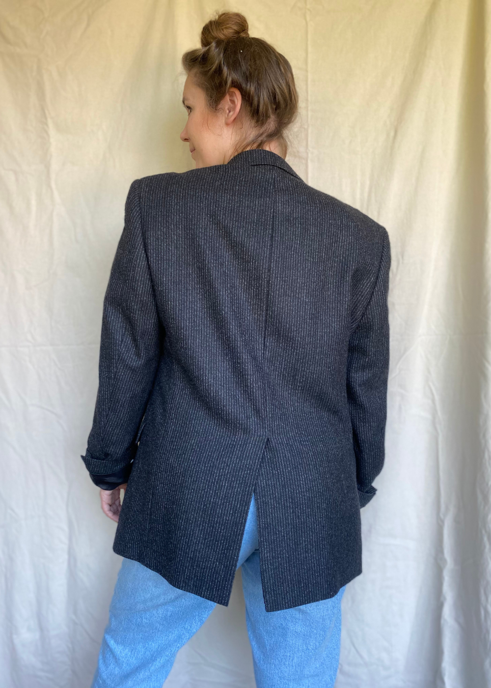 Tijdloze krijtstreep blazer - maat L
