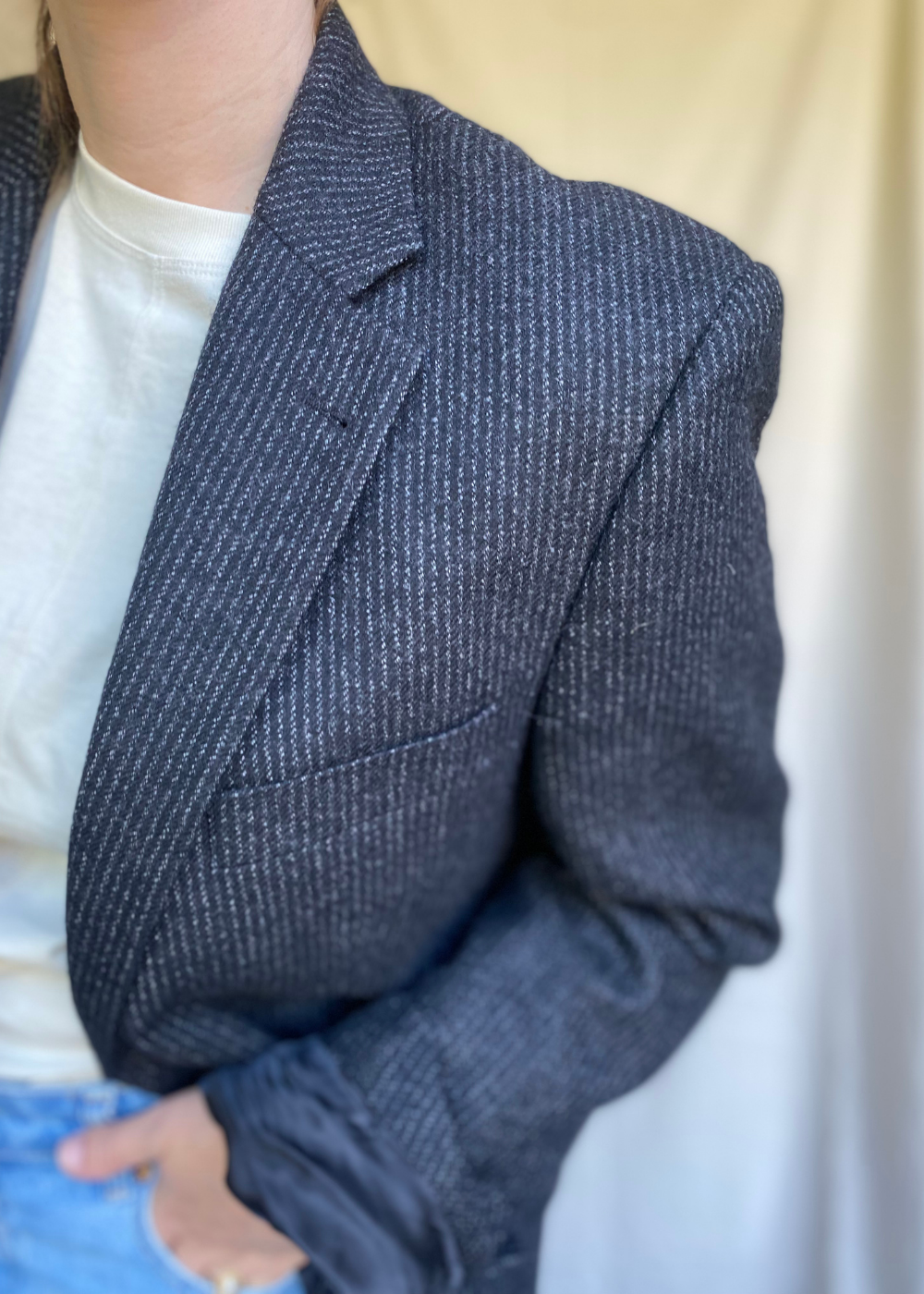 Tijdloze krijtstreep blazer - maat L