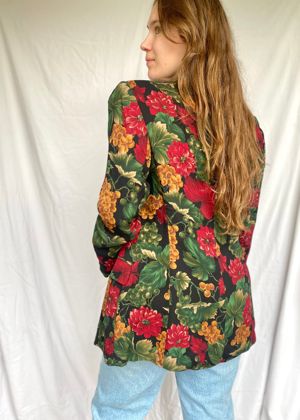 Dames bloemen blazer - maat L