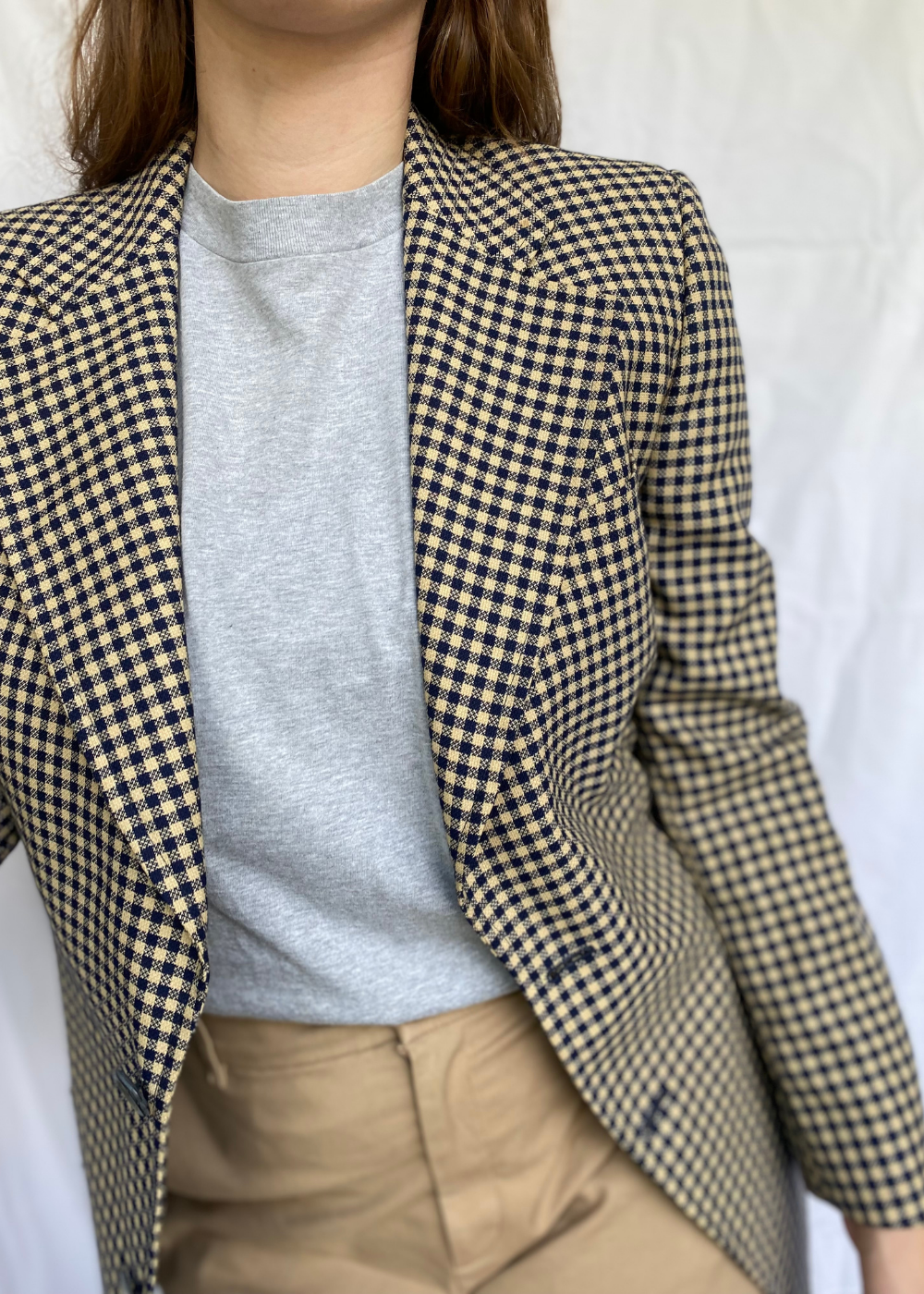 Katoenen geruiten dames blazer - maat M
