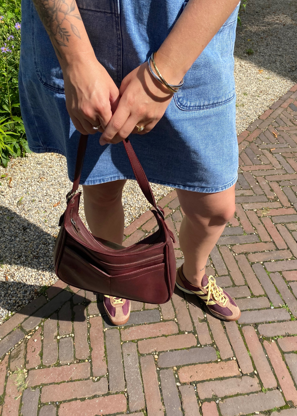 Bordeauxrood leren tas