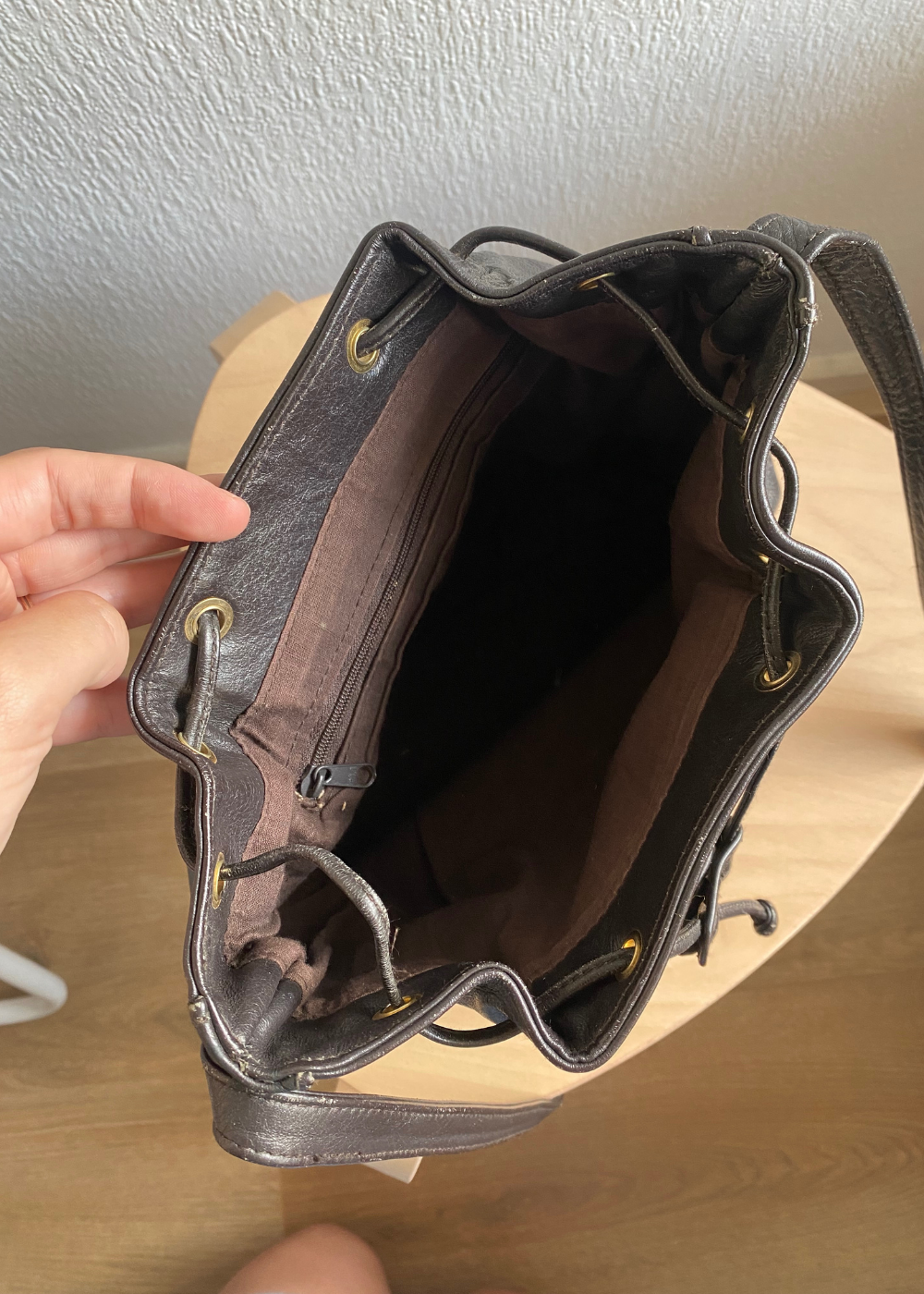 Donkerbruine bucket bag