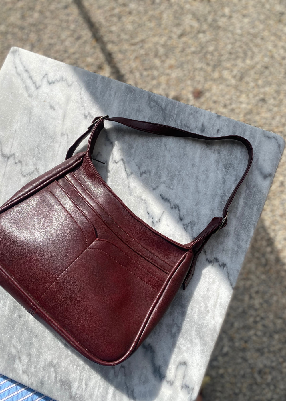 Bordeauxrood leren tas