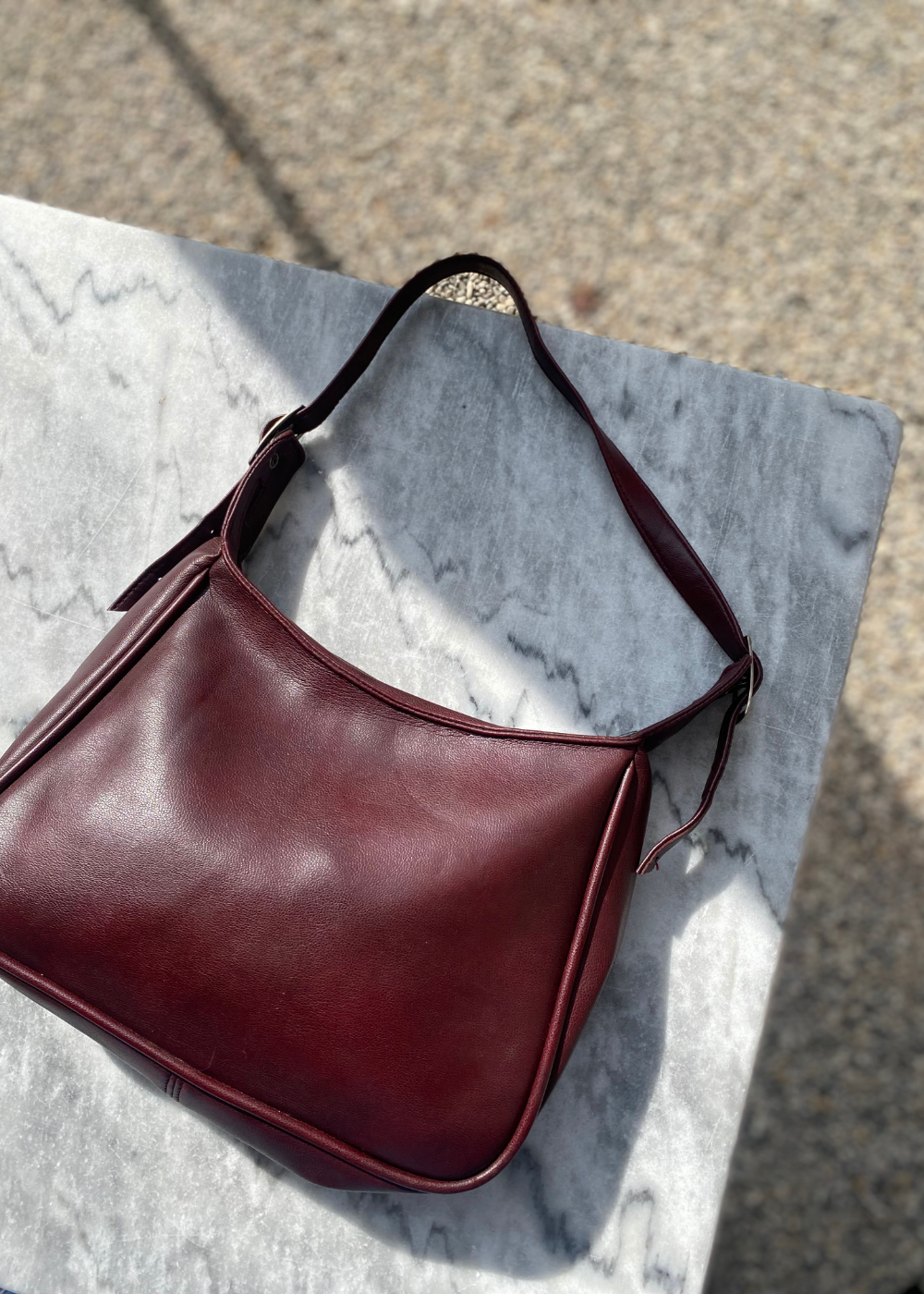 Bordeauxrood leren tas