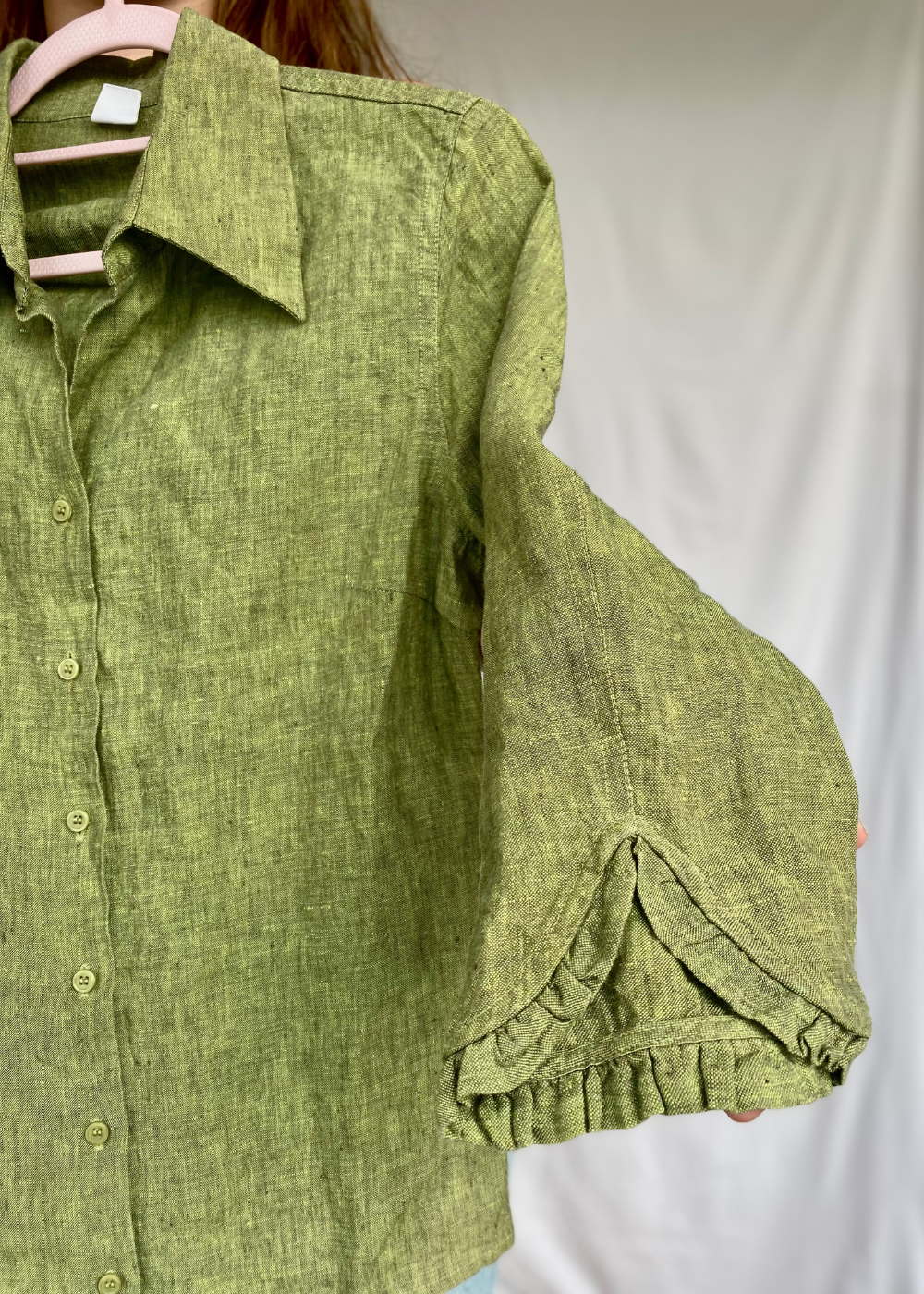 100% linnen groene blouse - maat S/M