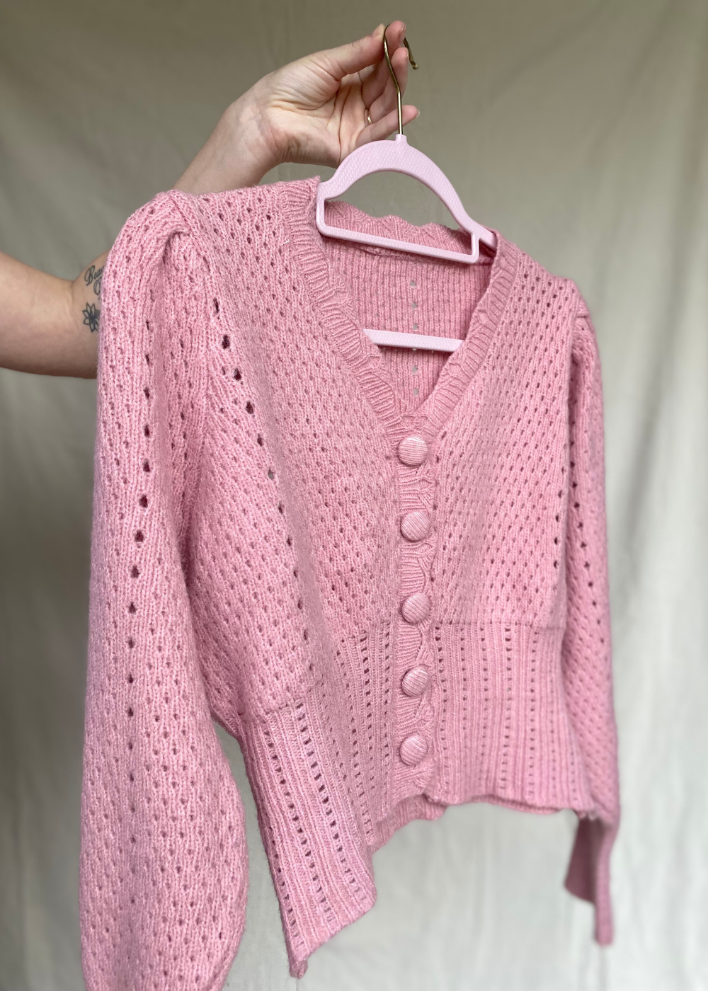 Zachtroze vest – maat S/M