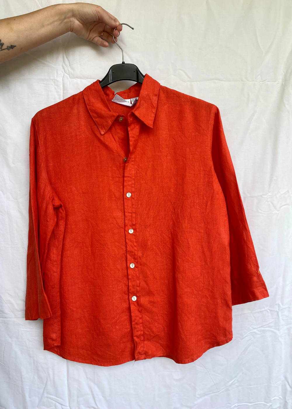 Rood linnen blouse - maat M/L