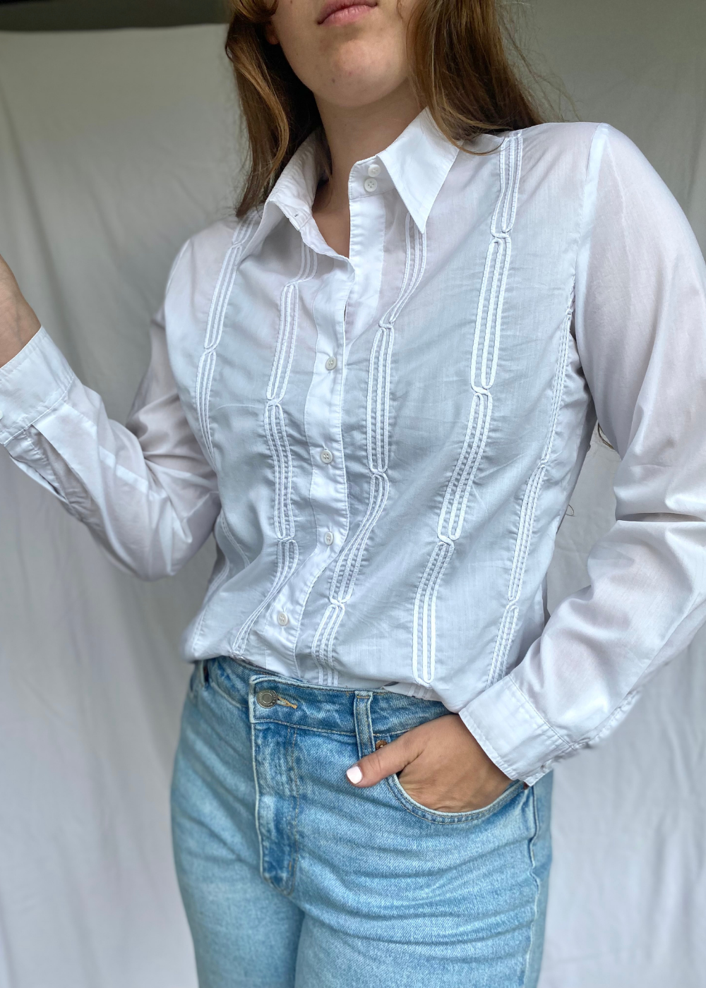 Witte katoenen blouse - maat S/M