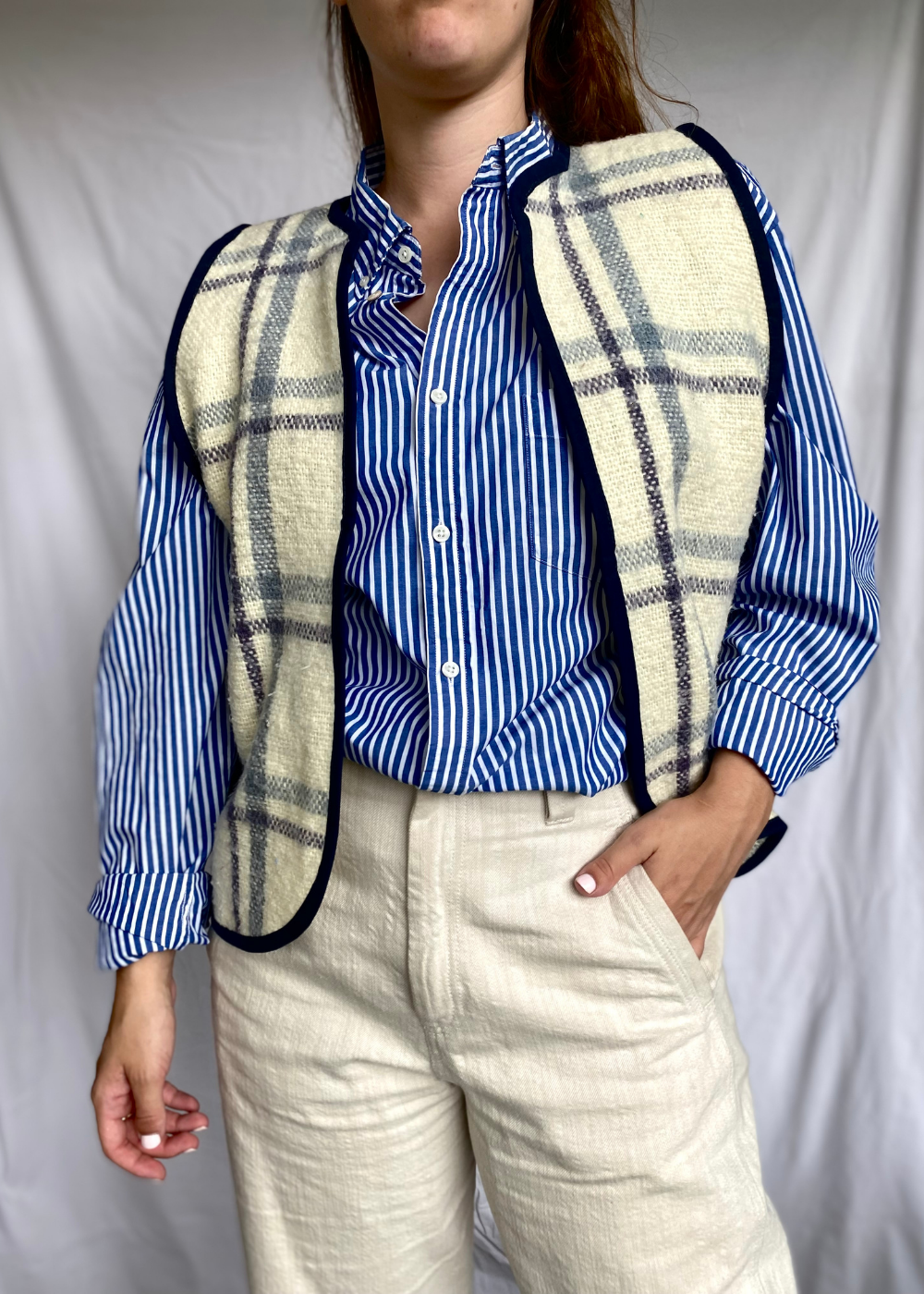 Handgemaakte wollen gilet - maat M tot XL