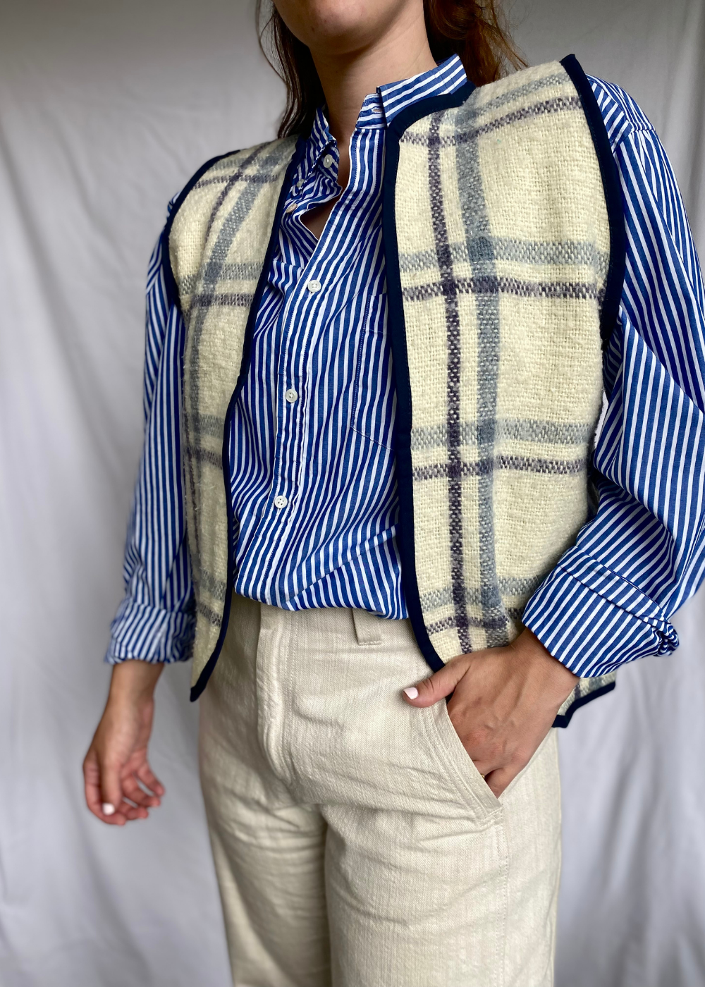 Handgemaakte wollen gilet - maat M tot XL