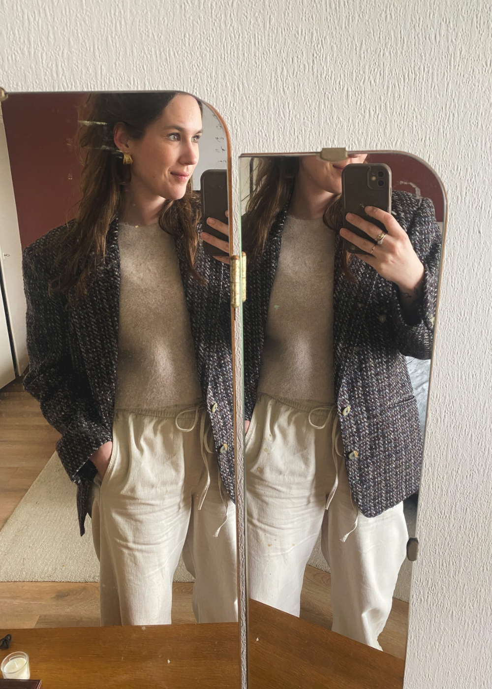 Tweed blazer - maat L/XL