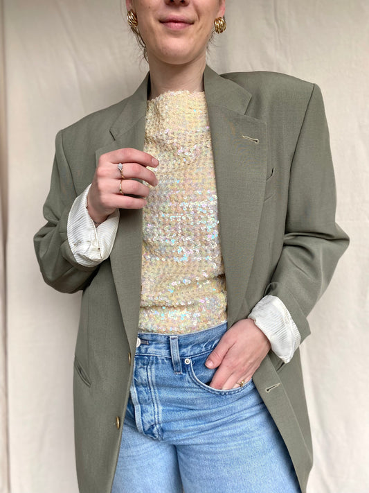 Pistachekleurige blazer - maat L/XL/XXL