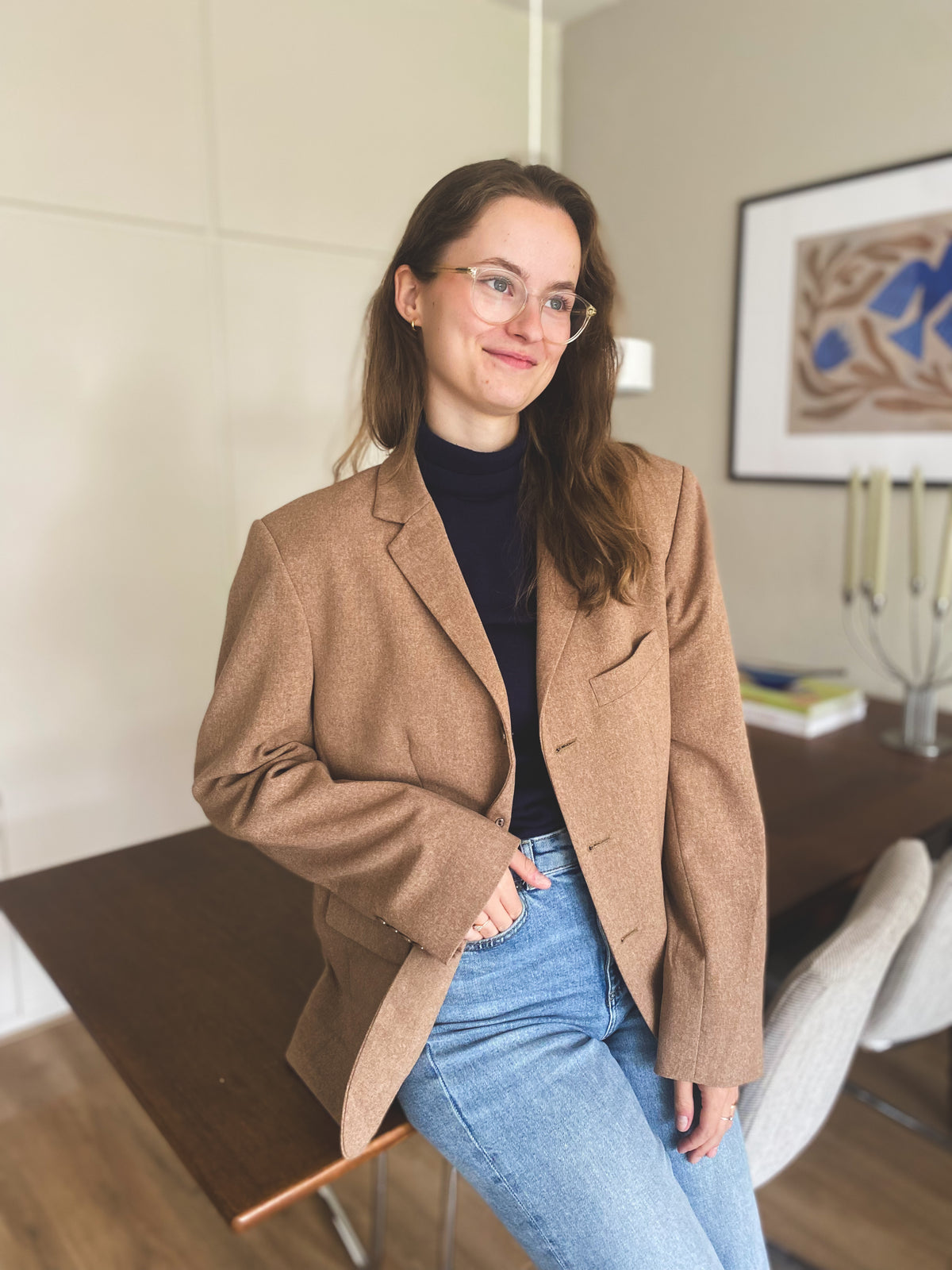 Beige blazer - maat M/L