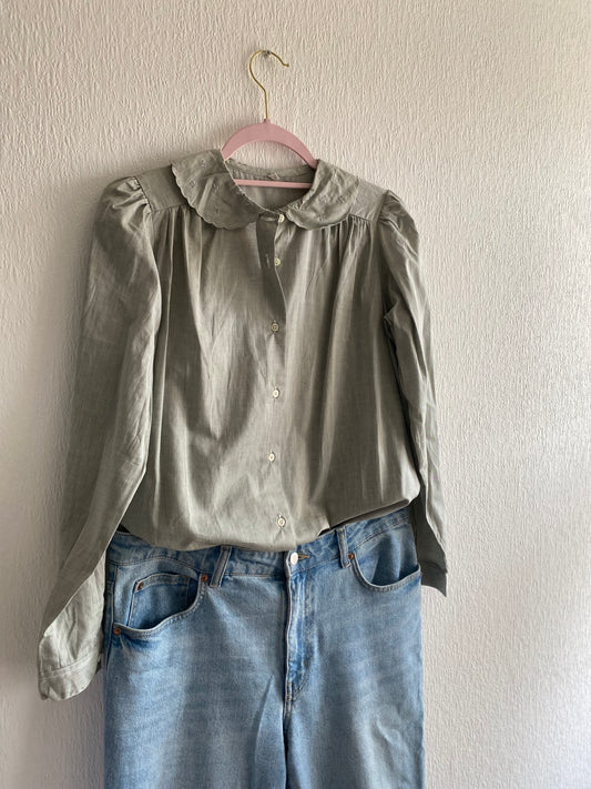 Mintgroene katoenen blouse - maat XS/S