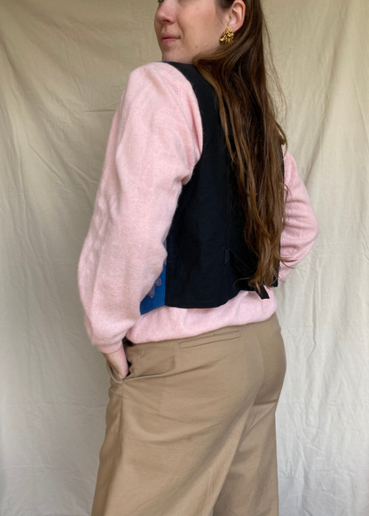 Blauw katoen gilet - maat S/M/L