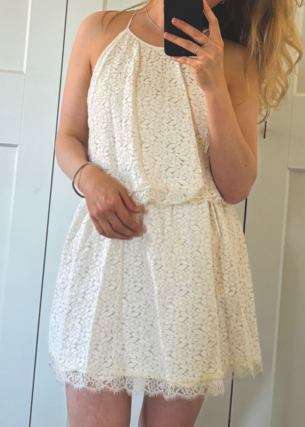 Creme witte kanten jurk - maat XS/S