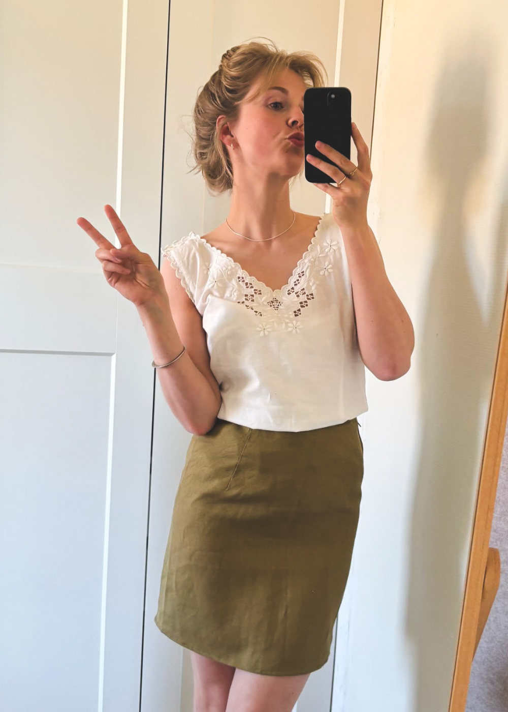Handgemaakte linnen rok - maat XS