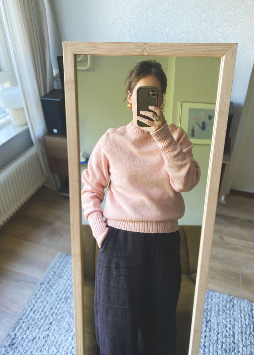 100% lamswollen roze trui - maat S/M