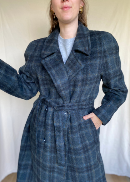 Geruiten woolcoat - maat L/XL